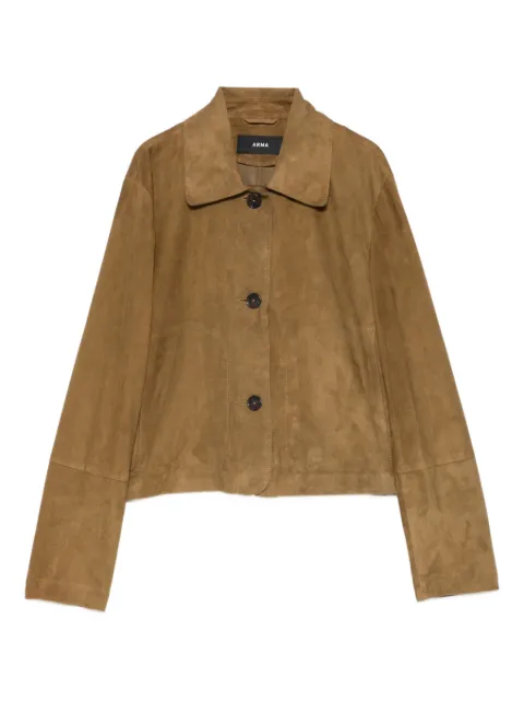 Arma button suede jacket