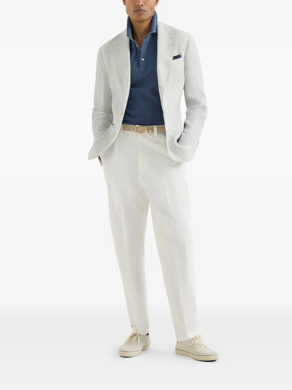 Brunello Cucinelli Poloshirt met knoopsluiting - Blauw