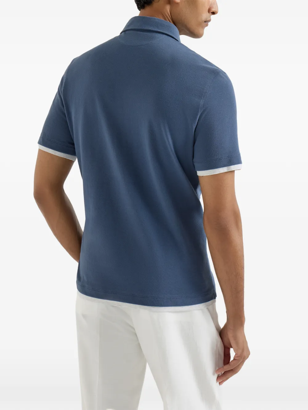 Brunello Cucinelli Piqué poloshirt Blauw