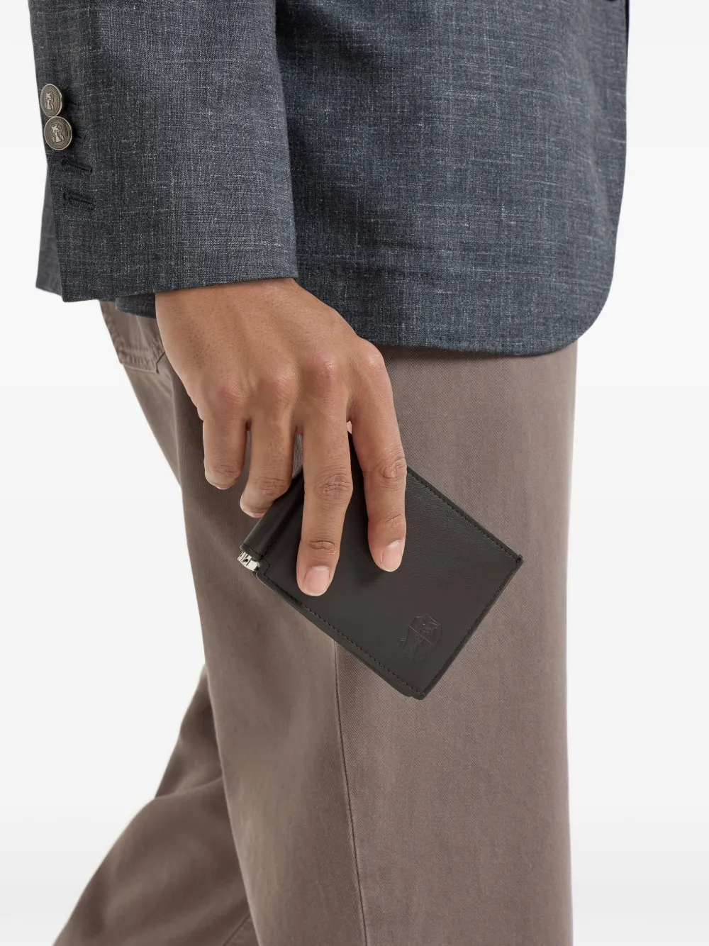 Brunello Cucinelli Portemonnee met geldclip Bruin