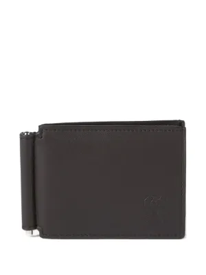 Brunello Cucinelli Grained Leather Money Clip Wallet | Black