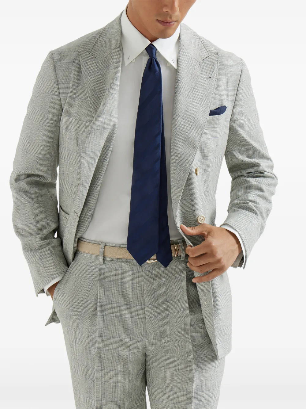  Brunello Cucinelli Double-breasted Blazer - Grey 