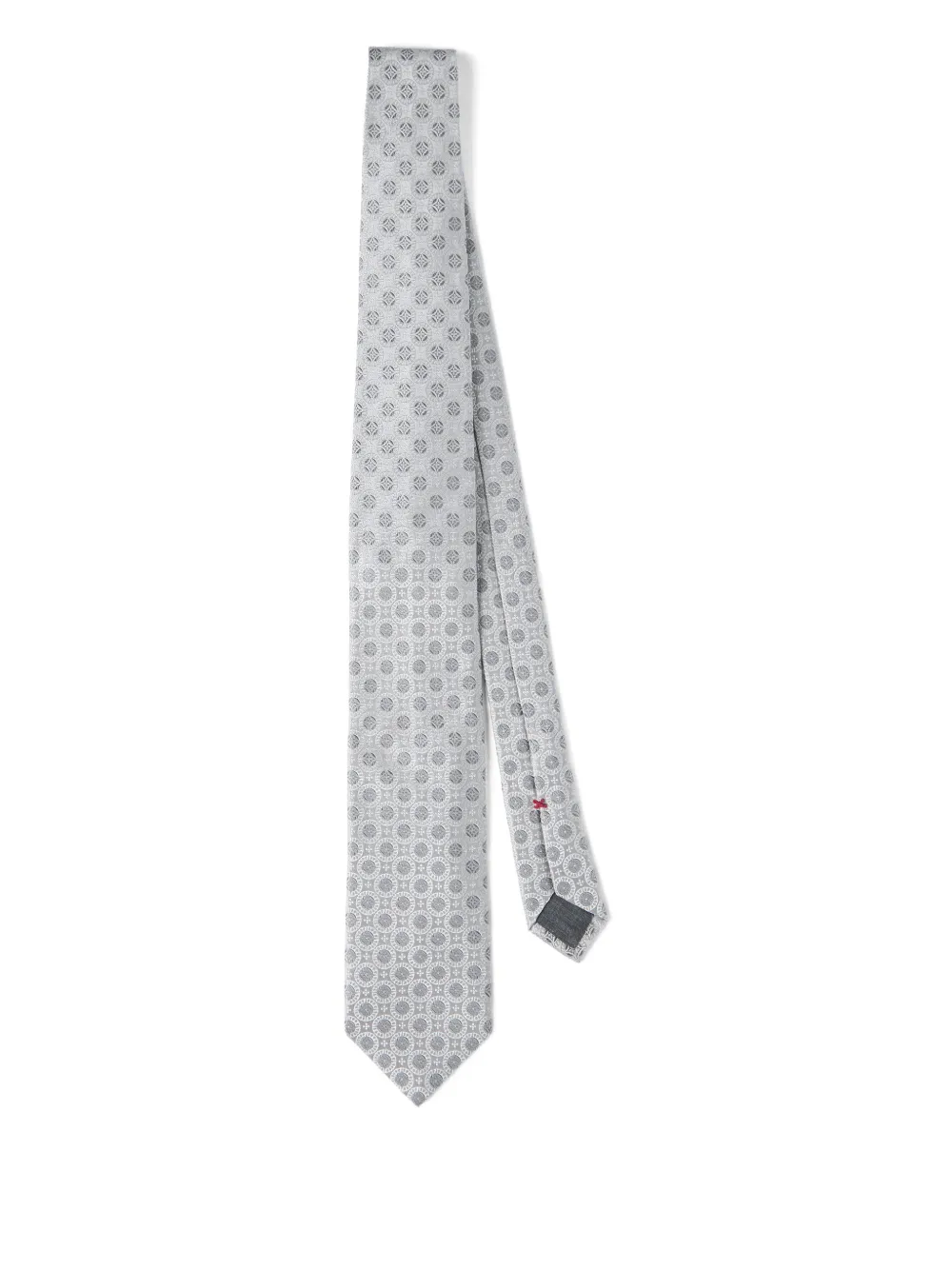 Brunello Cucinelli geometric-patterned silk tie | Grey | Image 1