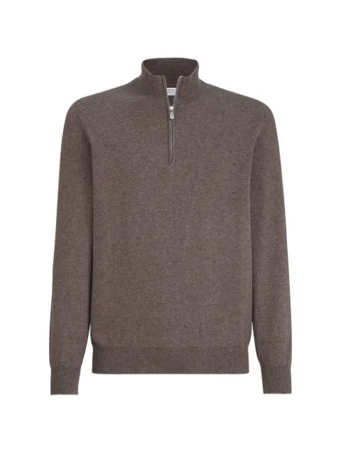 Brunello Cucinelli Maglione in cashmere con mezza zip