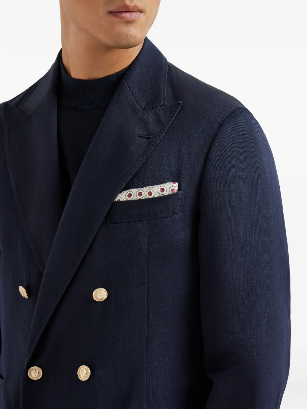  Brunello Cucinelli Polka-dot Silk Pocket Square Scarf - Neutrals 