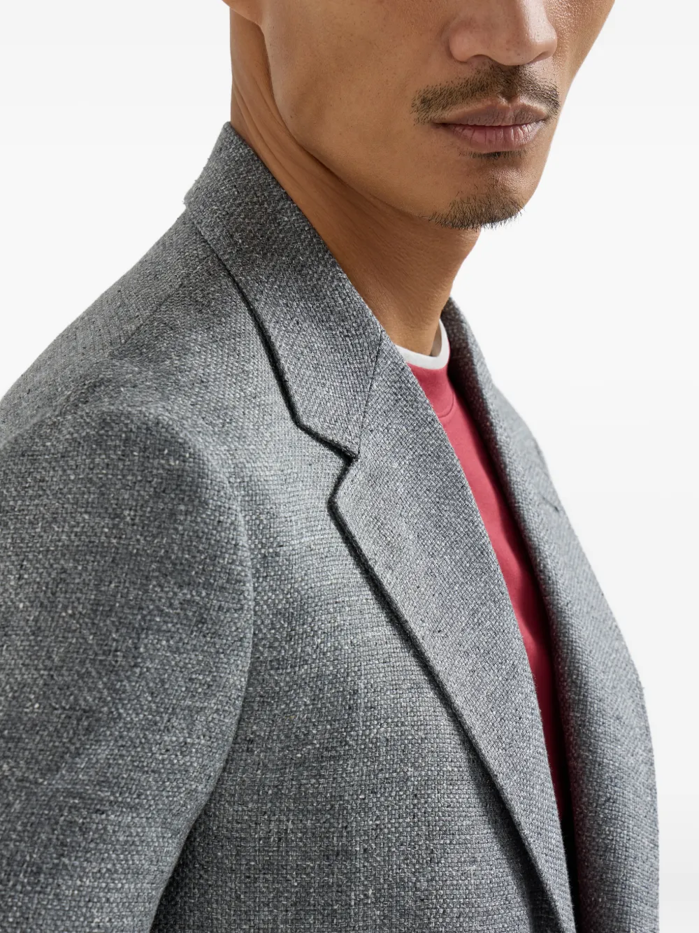 Brunello Cucinelli Blazer met enkele rij knopen Grijs