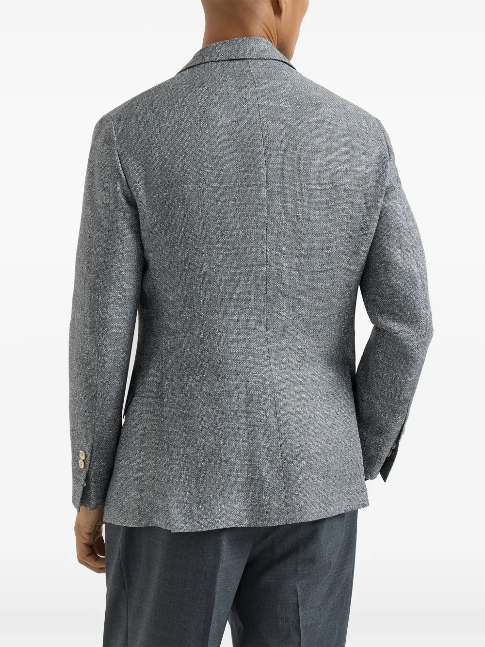 Brunello Cucinelli Blazer met enkele rij knopen Grijs