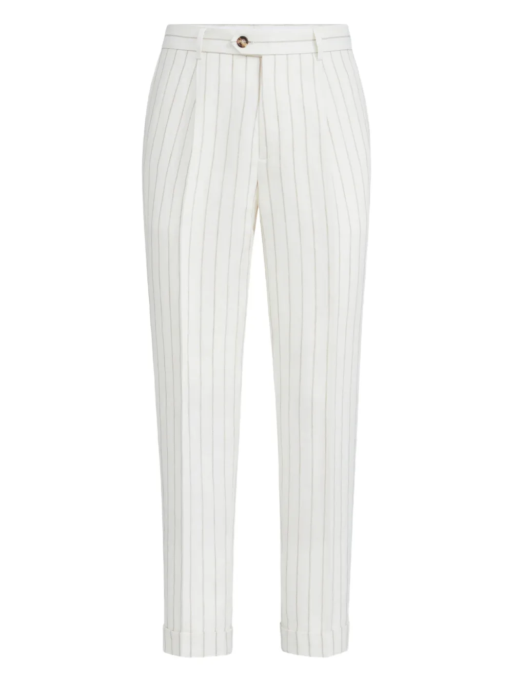 Brunello Cucinelli stripe-pattern pleated trousers | White | Image 1