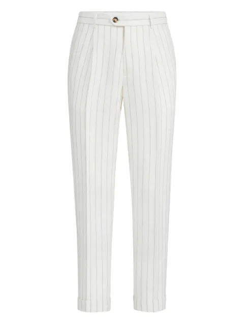 Brunello Cucinelli striped pleated trousers