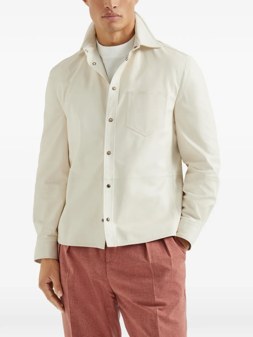 Brunello Cucinelli Overhemd met borstzak Beige