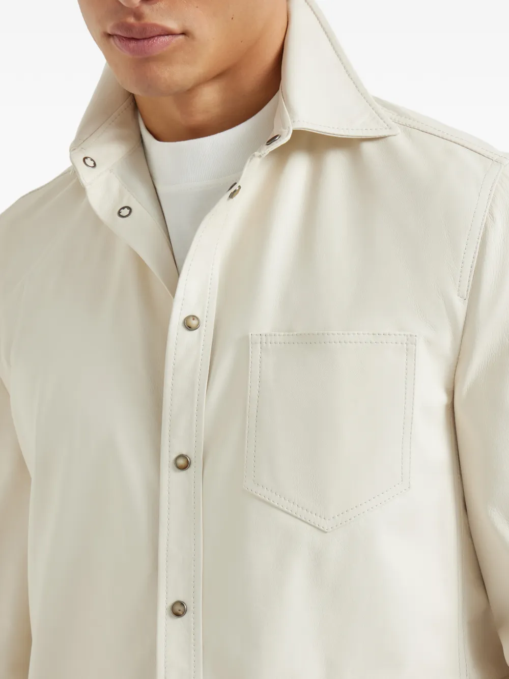 Brunello Cucinelli Overhemd met borstzak Beige
