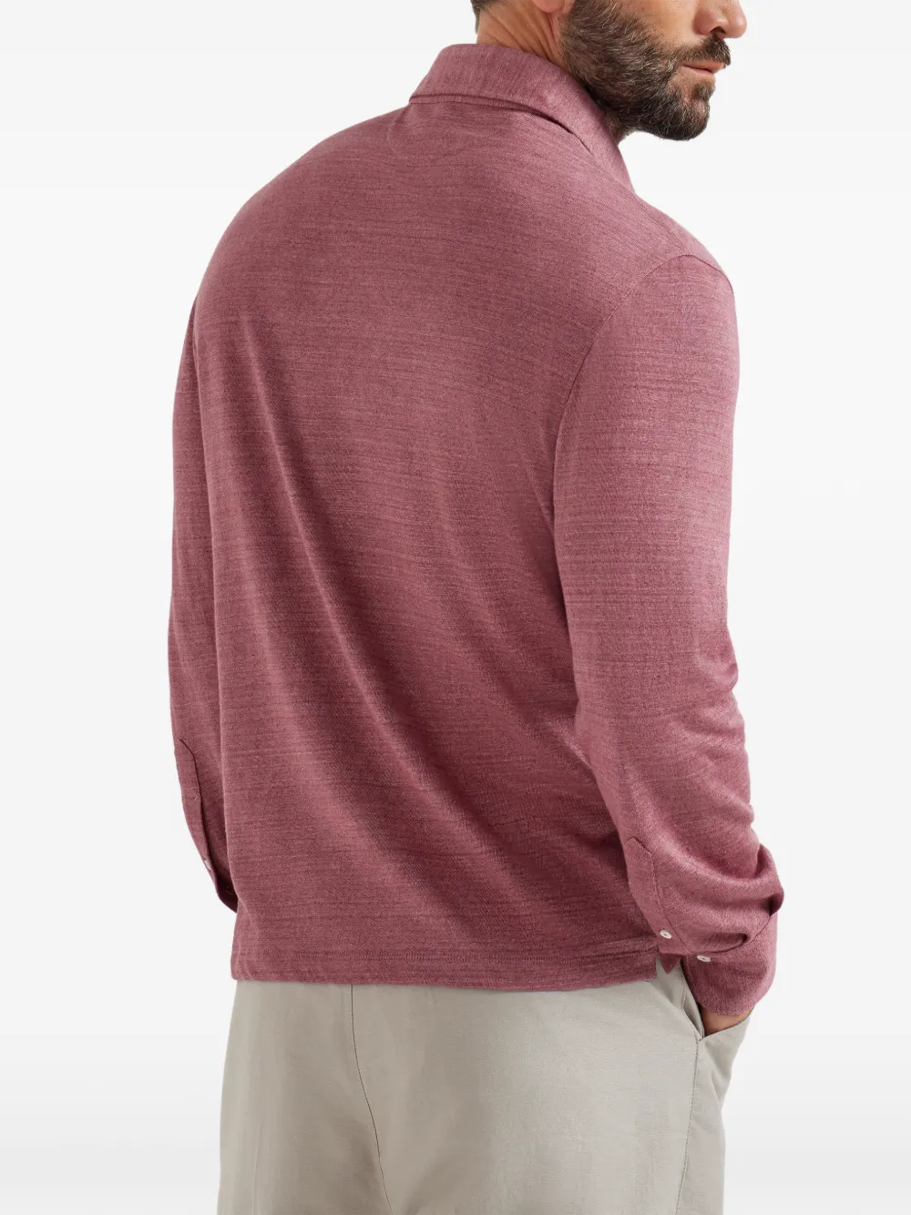 Brunello Cucinelli Poloshirt met lange mouwen Rood