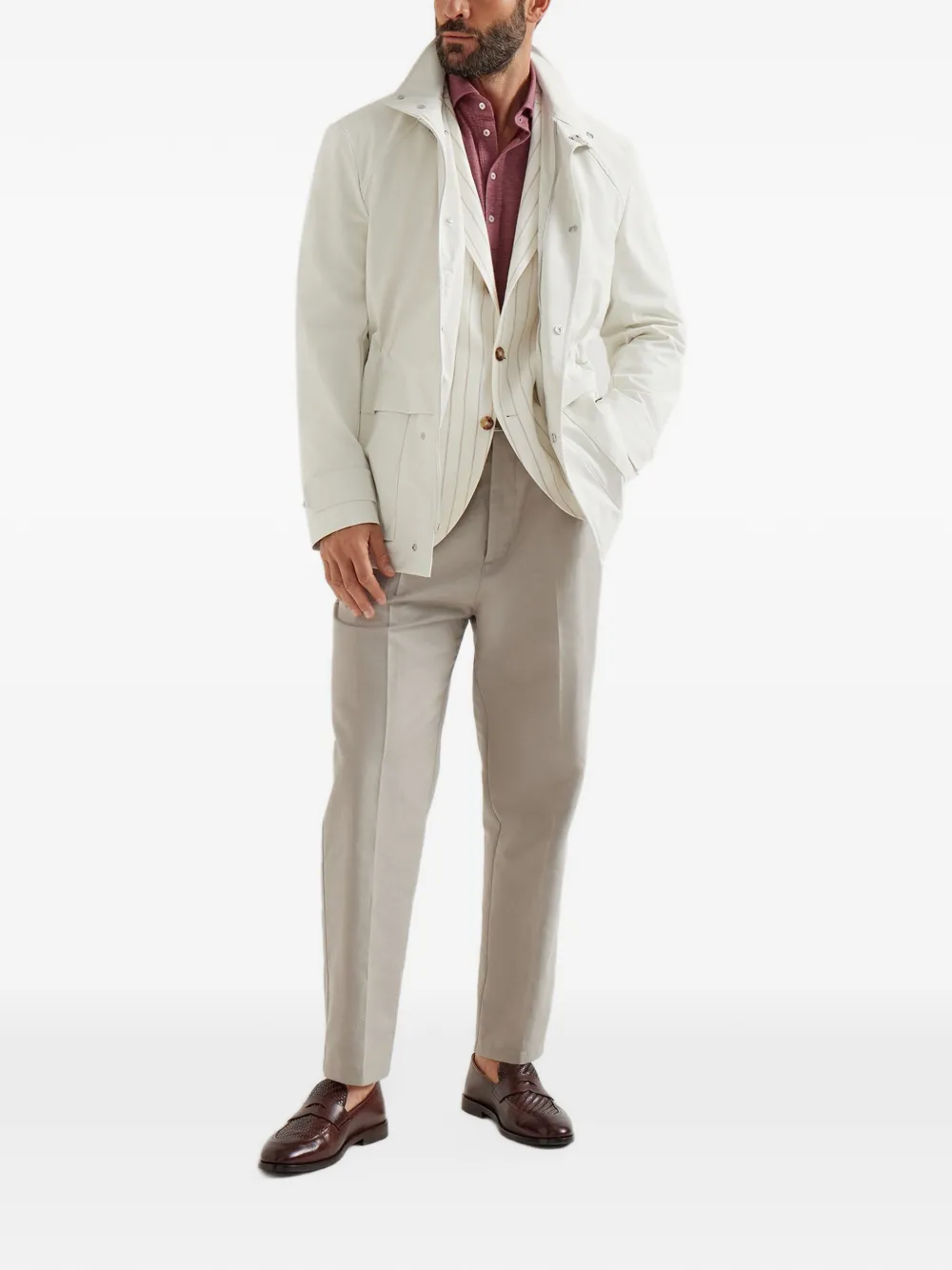 Brunello Cucinelli Poloshirt met lange mouwen Rood