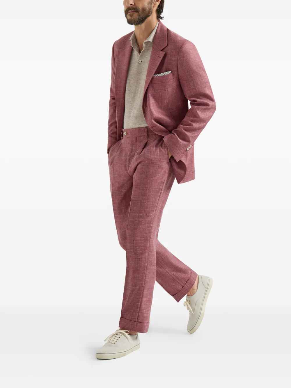 Brunello Cucinelli Gebreid poloshirt - Beige