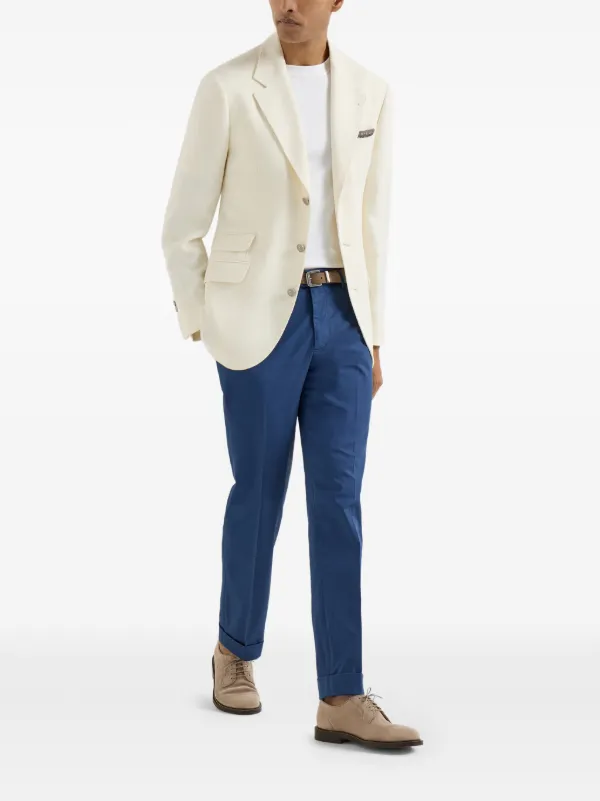 Brunello Cucinelli ガーメントダイ パンツ | ブルー | FARFETCH JP