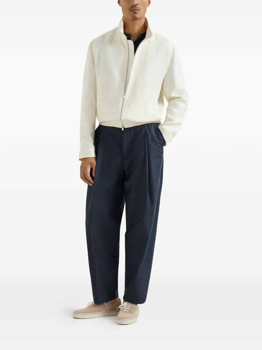 Brunello Cucinelli stand-collar hopsack jacket | Bomber Jackets | Image 2