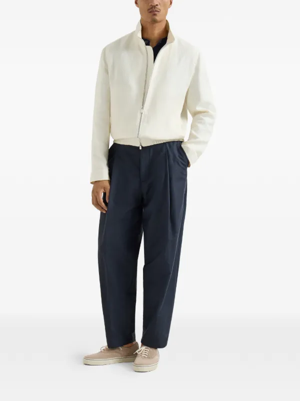 Brunello Cucinelli スタンドカラージャケット | ホワイト | FARFETCH JP