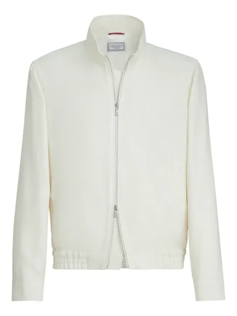 Brunello Cucinelli stand-collar hopsack jacket