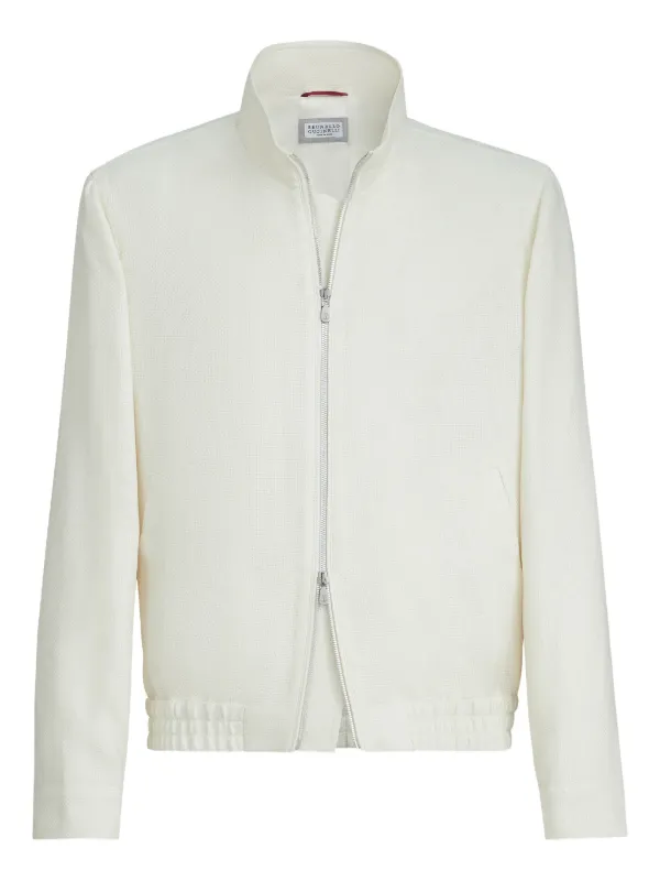 Brunello Cucinelli スタンドカラージャケット | ホワイト | FARFETCH JP