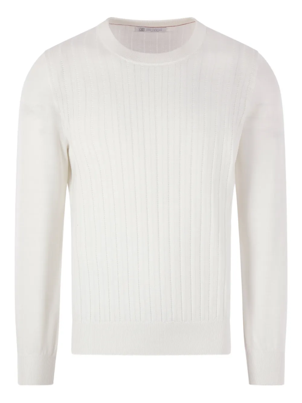 Brunello Cucinelli Cotton textured rib sweater - Bianco