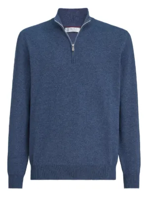 Brunello Cucinelli ハーフジップ カシミアセーター | ブラウン
