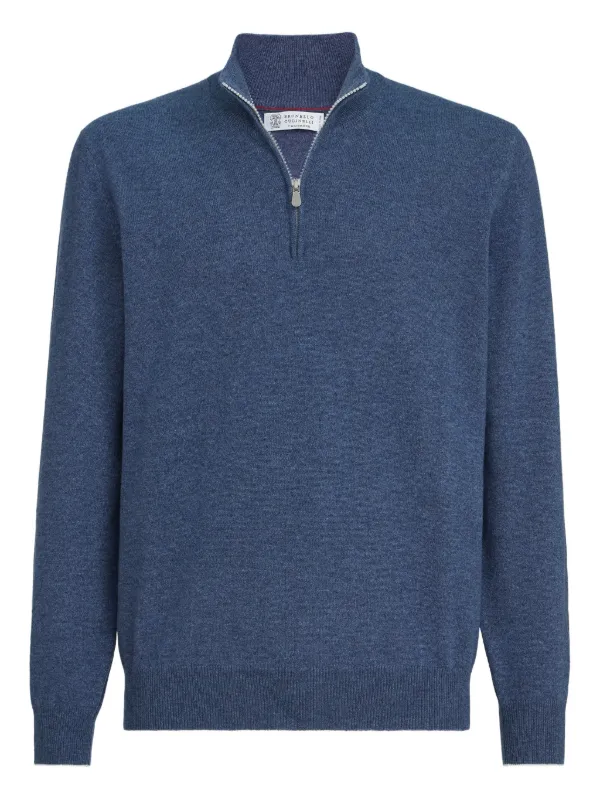 BRUNELLO CUCINELLI ハーフジップ　コットン　長袖　ポロシャツ 32759403_63607657_600.jpg