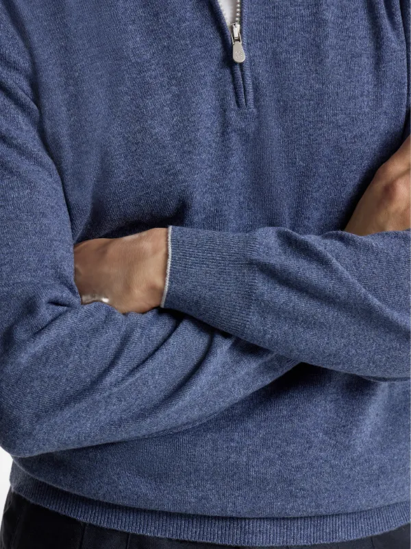 Brunello Cucinelli half-zip Cashmere Sweater | Blue | FARFETCH