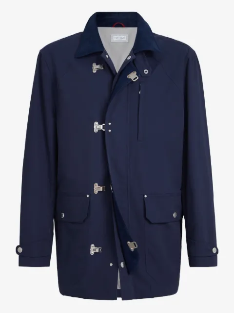 Brunello Cucinelli hook fastening cotton outerwear jacket