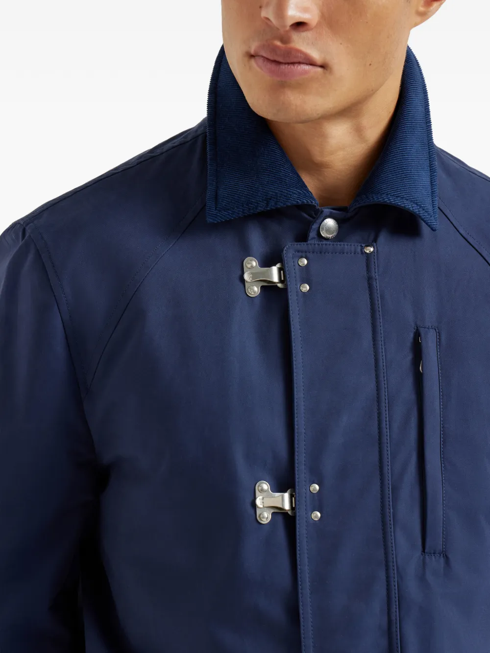 Brunello Cucinelli Katoenen jack met haaksluiting Blauw
