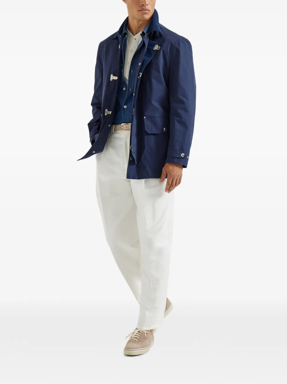 Brunello Cucinelli hook fastening cotton outerwear jacket | Lightweight Jackets | Image 2