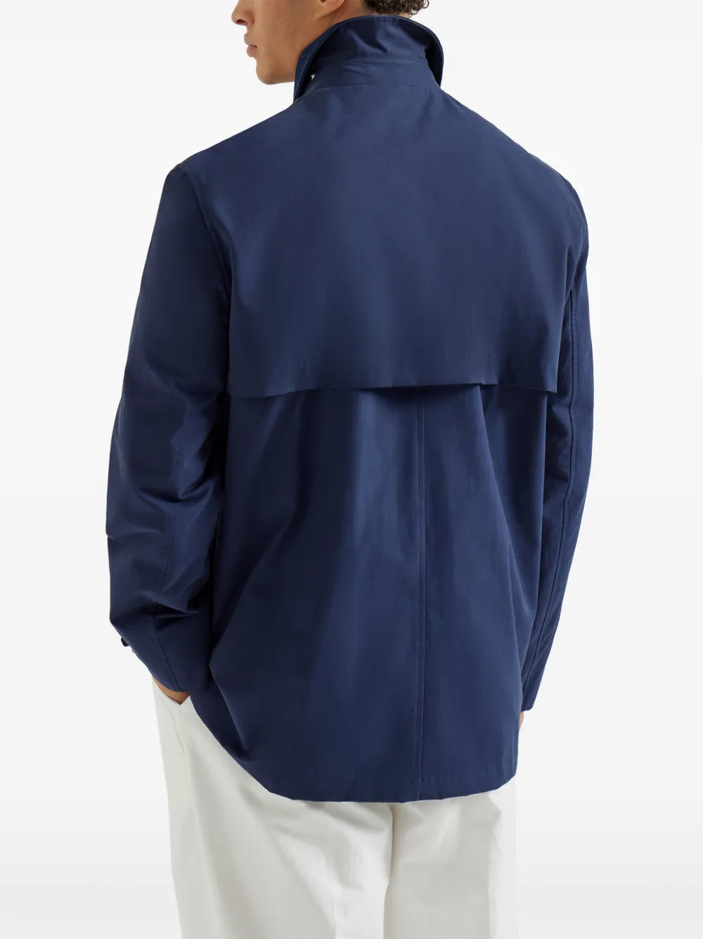 Brunello Cucinelli Katoenen jack met haaksluiting Blauw
