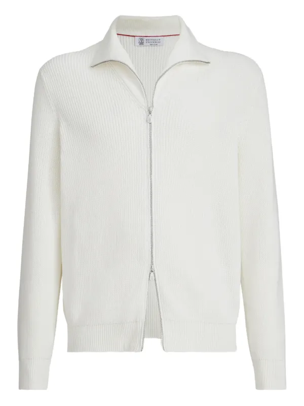 Brunello Cucinelli ジップアップ カーディガン | ホワイト | FARFETCH JP
