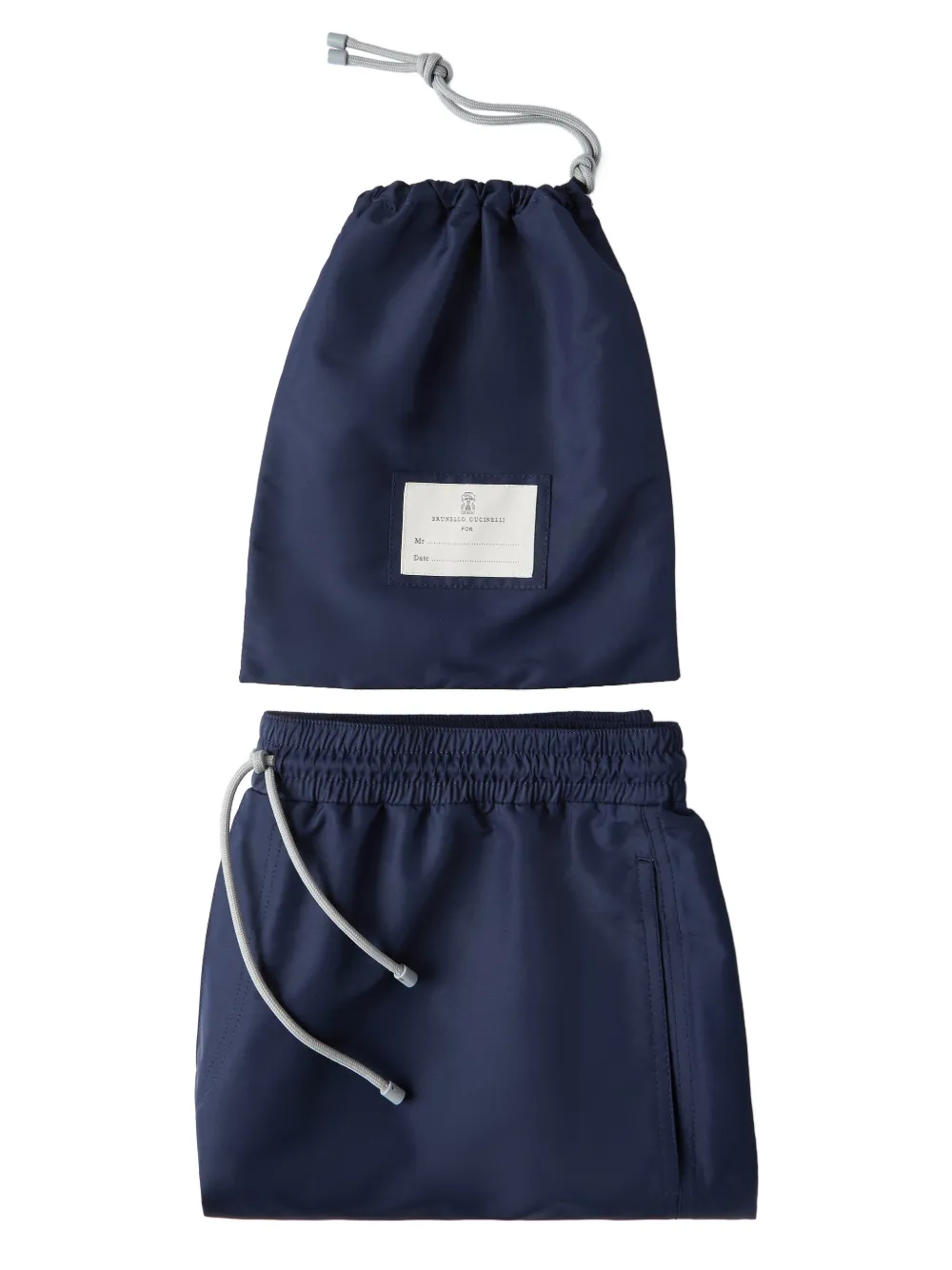 Brunello Cucinelli Zwembroek met trekkoord Blauw