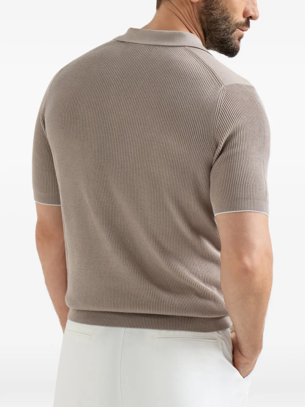 Brunello Cucinelli T-shirt met V-hals Beige
