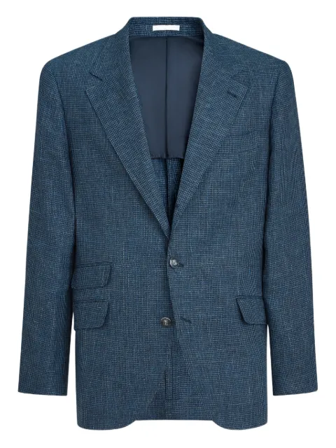 Brunello Cucinelli blazer con motivo pied de poule y botones