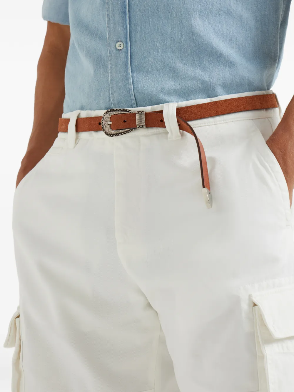 Brunello Cucinelli Omgekeerde leren riem Bruin