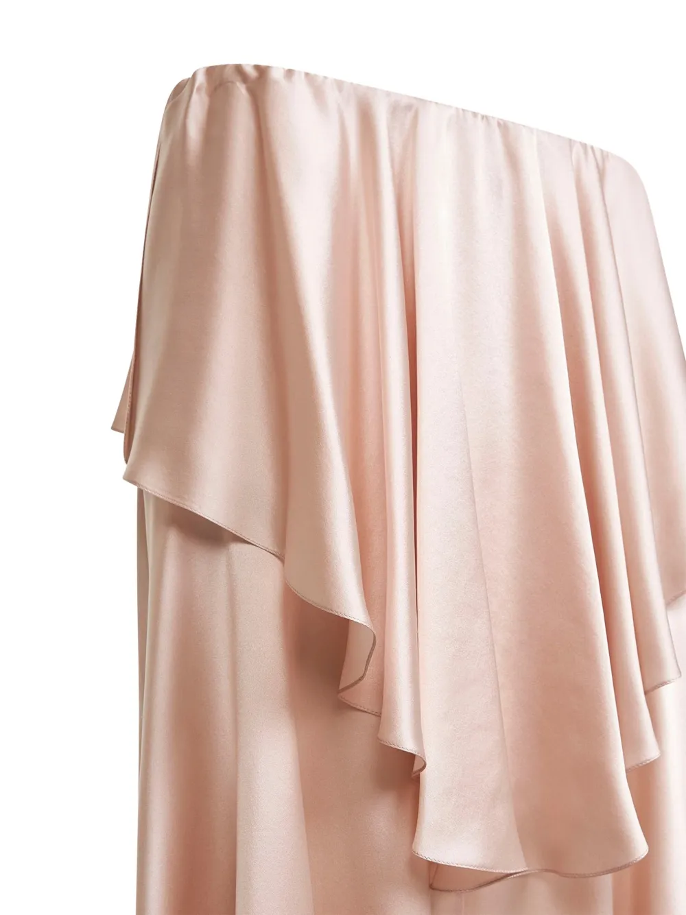 Chloé Pink Washed Silk Satin Fluid Layered Midi Skirt In Pink