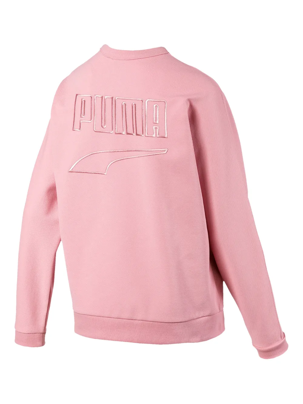 Puma Dowtown Embossed Crew-neck Sweatshirt In Pink