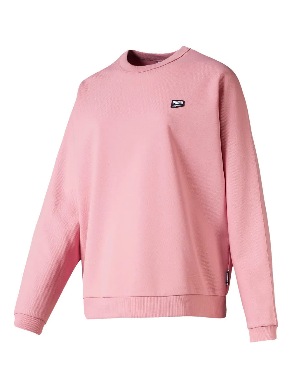 Puma Dowtown Embossed Crew-neck Sweatshirt In Pink