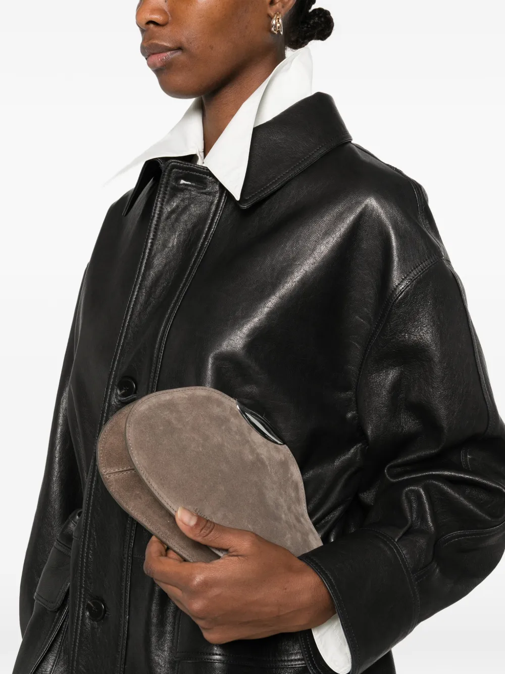 Benedetta Bruzziches suede clutch bag - Grijs