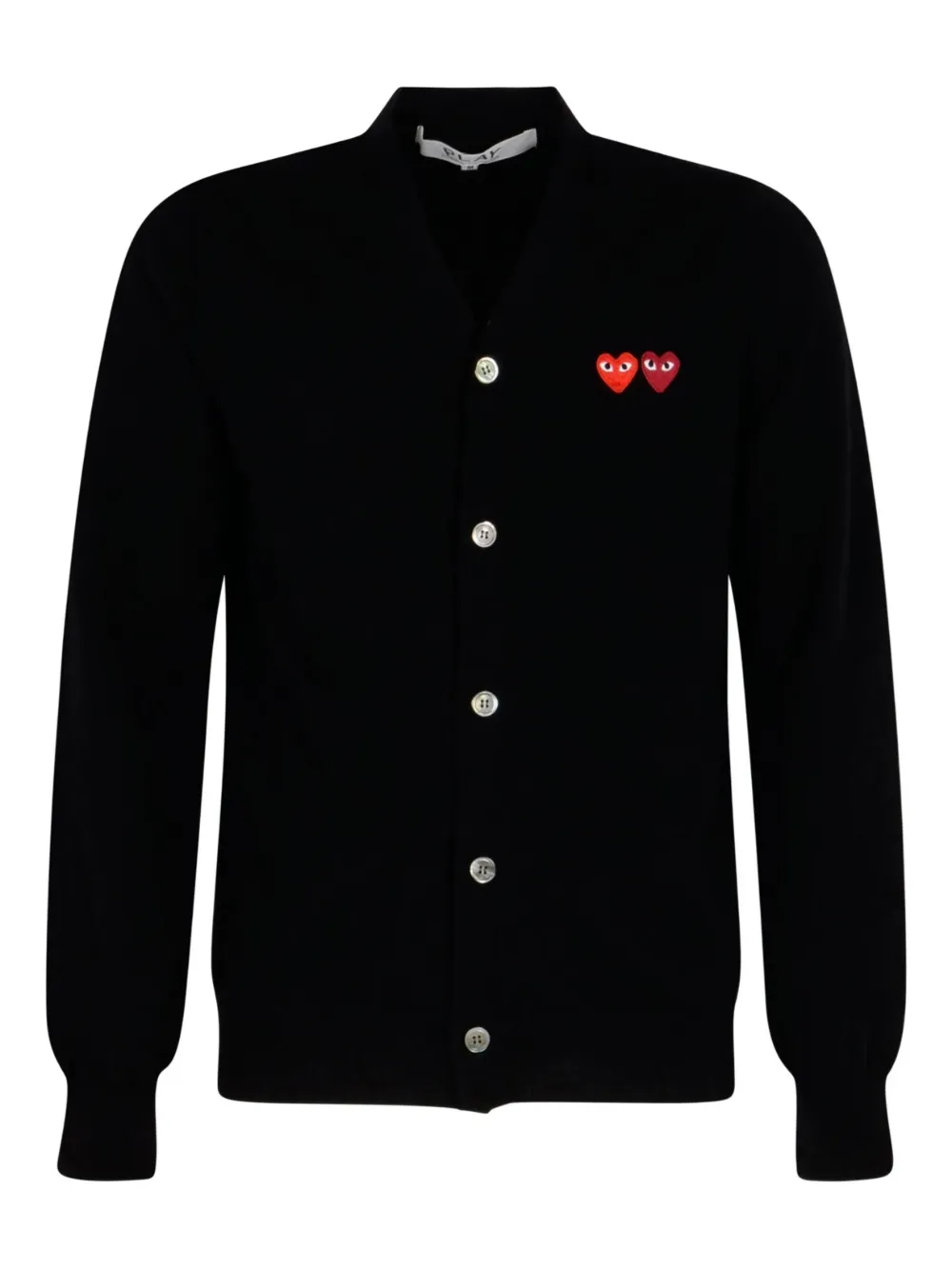 Comme Des Garçons Play Heart-patch Wool Cardigan In Multi