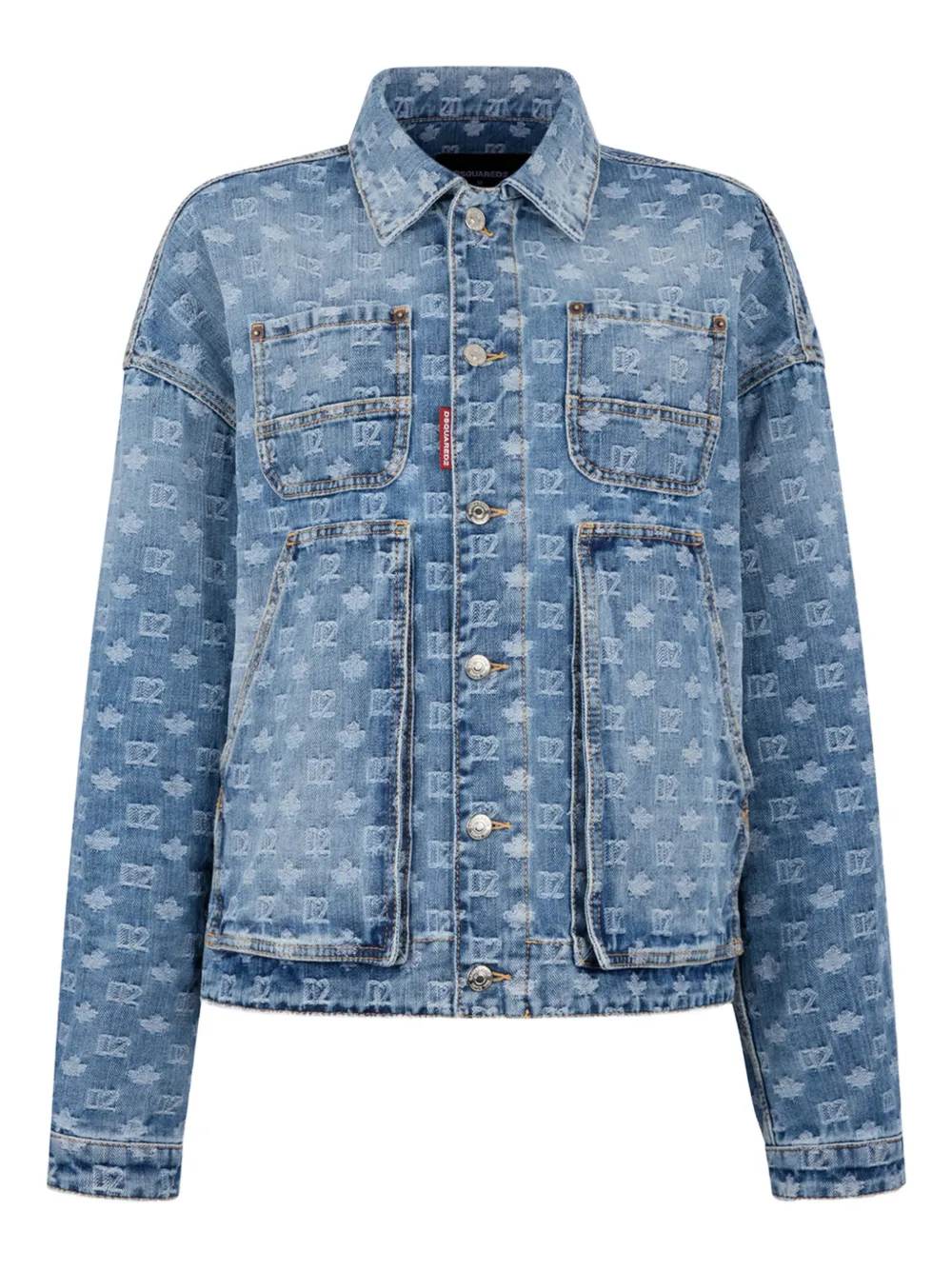 DSQUARED2 Geknöpfte Jacke aus Denim - Blau