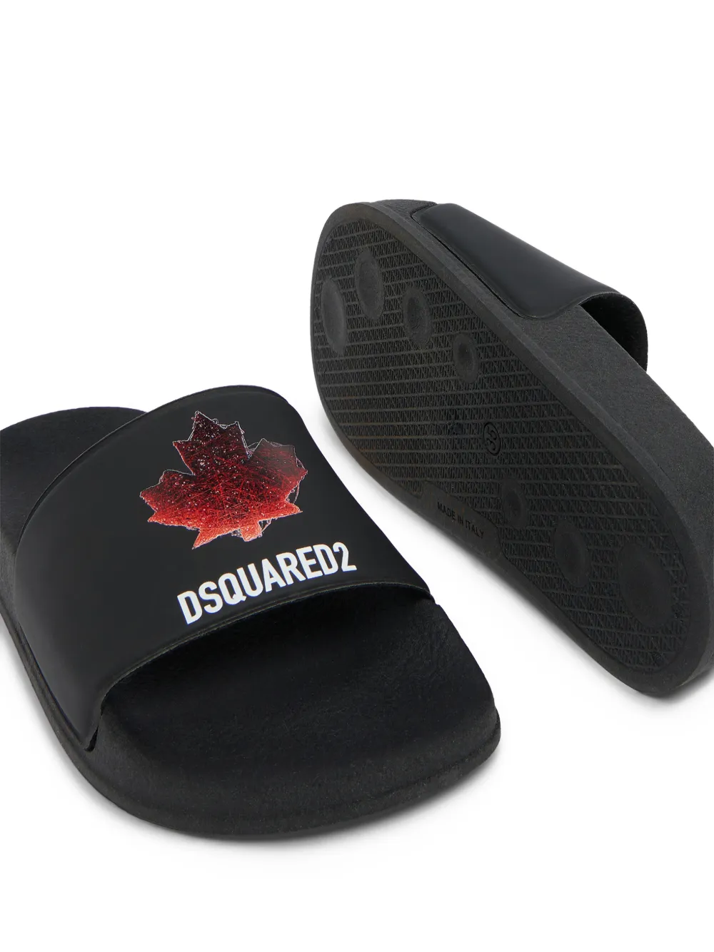 DSQUARED2 KIDS Slippers met logodetail Zwart