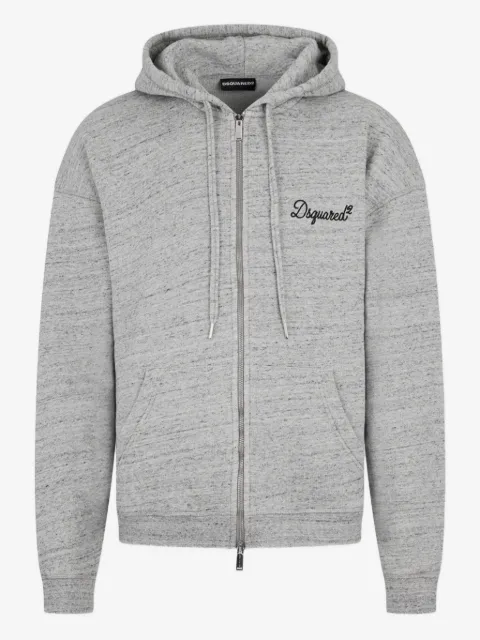 DSQUARED2 هودي بسحاب غلق وبتطريز شعار الماركة
