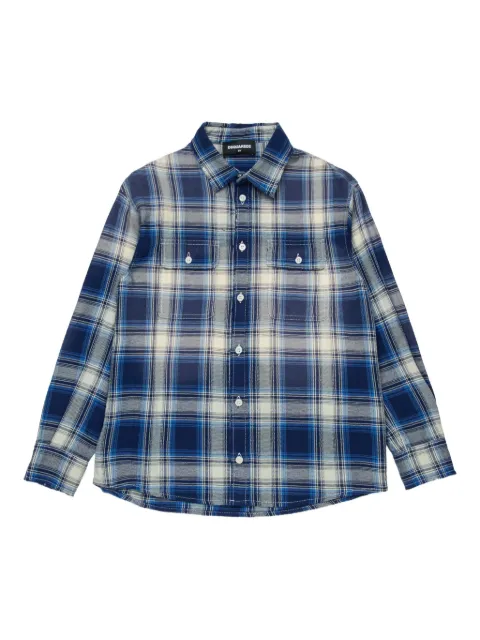 DSQUARED2 KIDS check-pattern pocket shirt