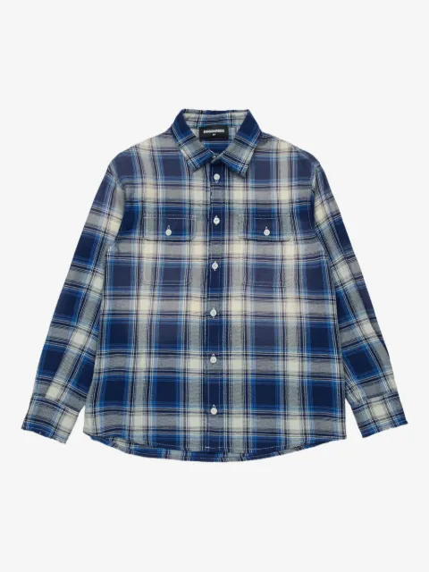 DSQUARED2 KIDS check-pattern pocket shirt