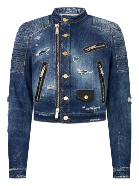DSQUARED2 quilted zipped denim jacket