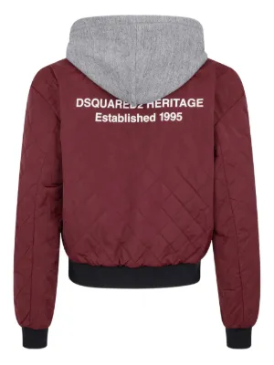 DSQUARED2 logo-embroidered Sherpa Hooded Jacket | Neutrals | FARFETCH