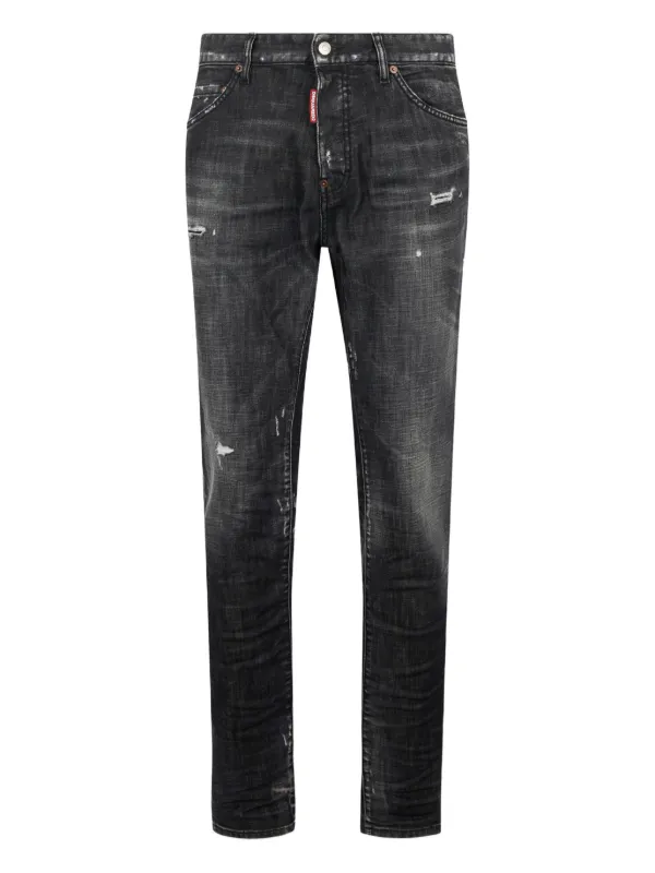 DSQUARED2 ブラック ダメージデニム DSQUARED2 ダメージ ジーンズ | ブラック | FARFETCH JP