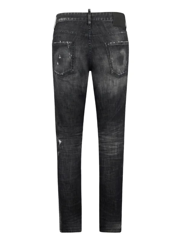 DSQUARED2 ダメージ ジーンズ | ブラック | FARFETCH JP